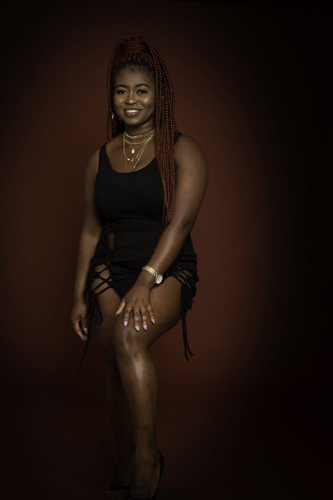 fashion inspired adult birthday studio portrait in Birmingham