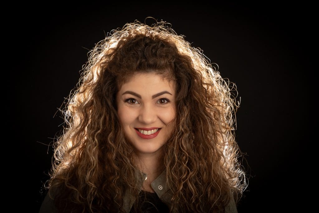 Fashion modelling portfolio portrait in studio lighting