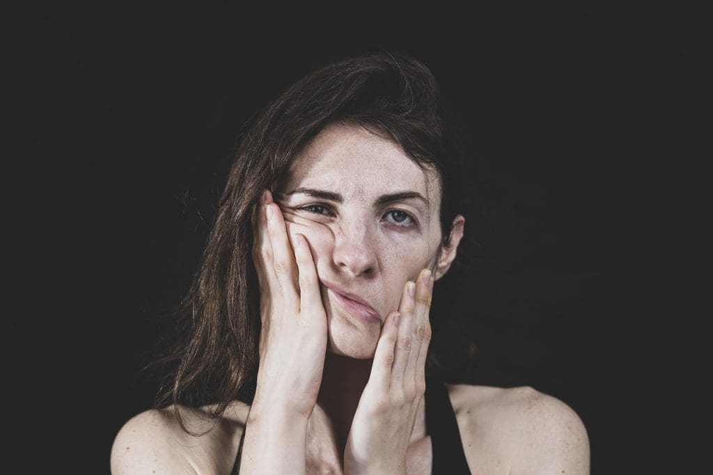 Woman overcoming nervousness and anxiety before a photoshoot